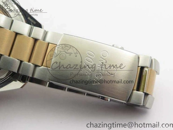 0412 Seamaster Pro Chrono SS RG OM Best Edition Blue Ceramic Blue Dial On SS RG Bracelet A Snug 8129